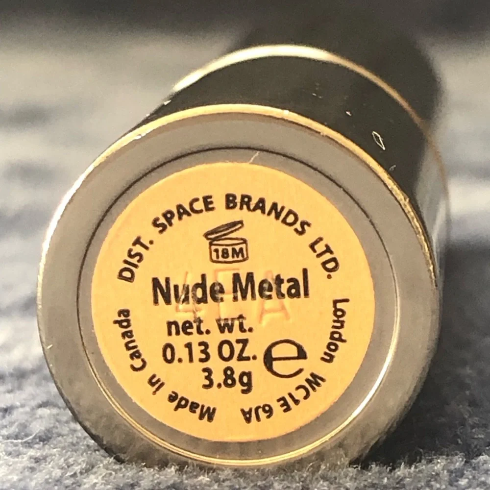 USED Lipstick Queen Nude Metal Lipstick Peach Gold Shimmer